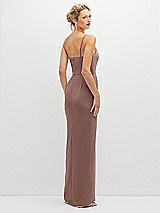 Rear View Thumbnail - Sienna Sleek One-Shoulder Crepe Column Dress with Cut-Away Slit