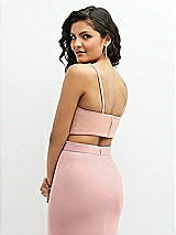Rear View Thumbnail - Pale Peach Crepe Mix-and-Match Midriff Corset Top 