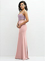 Side View Thumbnail - Suede Rose Crepe Mix-and-Match Midriff Corset Top 