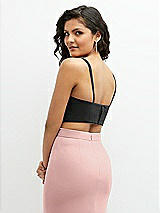 Rear View Thumbnail - Black Crepe Mix-and-Match Midriff Corset Top 