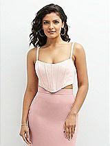 Front View Thumbnail - Blush Crepe Mix-and-Match Midriff Corset Top 