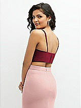Rear View Thumbnail - Burgundy Crepe Mix-and-Match Midriff Corset Top 