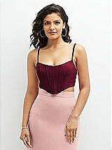 Front View Thumbnail - Cabernet Crepe Mix-and-Match Midriff Corset Top 