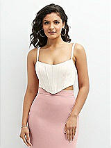 Front View Thumbnail - Ivory Crepe Mix-and-Match Midriff Corset Top 
