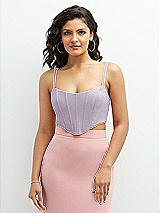 Front View Thumbnail - Lilac Haze Crepe Mix-and-Match Midriff Corset Top 