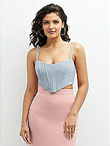 Front View Thumbnail - Mist Crepe Mix-and-Match Midriff Corset Top 