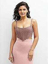 Front View Thumbnail - Sienna Crepe Mix-and-Match Midriff Corset Top 