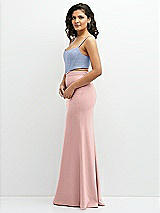 Side View Thumbnail - Sky Blue Crepe Mix-and-Match Midriff Corset Top 