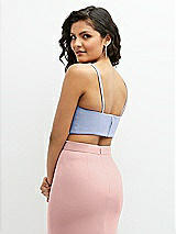 Rear View Thumbnail - Sky Blue Crepe Mix-and-Match Midriff Corset Top 