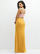 Rear View Thumbnail - NYC Yellow Crepe Mix-and-Match High Waist Fit and Flare Skirt