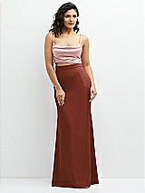 Front View Thumbnail - Auburn Moon Crepe Mix-and-Match High Waist Fit and Flare Skirt