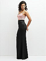 Side View Thumbnail - Black Crepe Mix-and-Match High Waist Fit and Flare Skirt