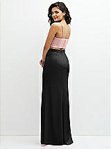 Rear View Thumbnail - Black Crepe Mix-and-Match High Waist Fit and Flare Skirt