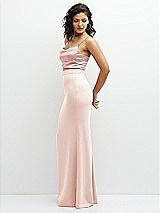 Side View Thumbnail - Blush Crepe Mix-and-Match High Waist Fit and Flare Skirt