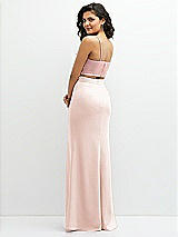 Rear View Thumbnail - Blush Crepe Mix-and-Match High Waist Fit and Flare Skirt