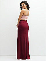 Rear View Thumbnail - Burgundy Crepe Mix-and-Match High Waist Fit and Flare Skirt