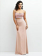 Front View Thumbnail - Cameo Crepe Mix-and-Match High Waist Fit and Flare Skirt