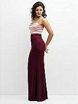 Side View Thumbnail - Cabernet Crepe Mix-and-Match High Waist Fit and Flare Skirt