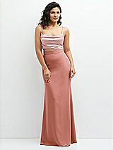 Front View Thumbnail - Desert Rose Crepe Mix-and-Match High Waist Fit and Flare Skirt