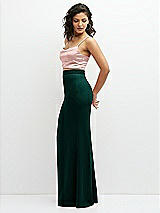 Side View Thumbnail - Evergreen Crepe Mix-and-Match High Waist Fit and Flare Skirt
