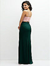 Rear View Thumbnail - Evergreen Crepe Mix-and-Match High Waist Fit and Flare Skirt