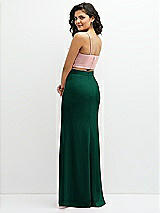 Rear View Thumbnail - Hunter Green Crepe Mix-and-Match High Waist Fit and Flare Skirt