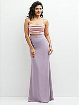 Front View Thumbnail - Lilac Haze Crepe Mix-and-Match High Waist Fit and Flare Skirt