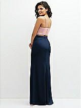 Rear View Thumbnail - Midnight Navy Crepe Mix-and-Match High Waist Fit and Flare Skirt