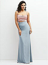 Front View Thumbnail - Mist Crepe Mix-and-Match High Waist Fit and Flare Skirt