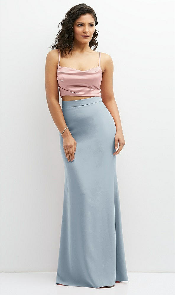 Front View - Mist Crepe Mix-and-Match High Waist Fit and Flare Skirt