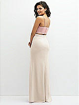 Rear View Thumbnail - Oat Crepe Mix-and-Match High Waist Fit and Flare Skirt