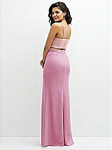 Rear View Thumbnail - Powder Pink Crepe Mix-and-Match High Waist Fit and Flare Skirt