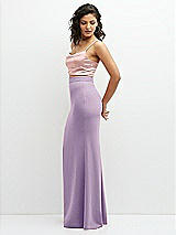Side View Thumbnail - Pale Purple Crepe Mix-and-Match High Waist Fit and Flare Skirt