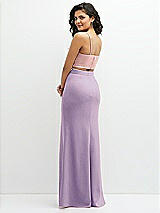 Rear View Thumbnail - Pale Purple Crepe Mix-and-Match High Waist Fit and Flare Skirt