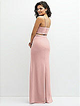 Rear View Thumbnail - Rose - PANTONE Rose Quartz Crepe Mix-and-Match High Waist Fit and Flare Skirt
