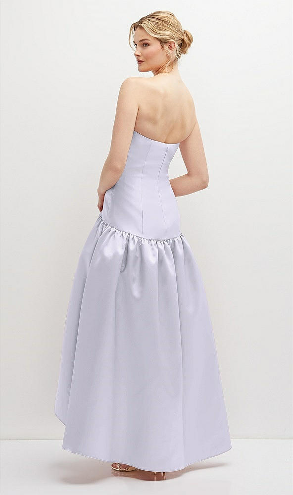 Back View - Silver Dove Strapless Fitted Satin High Low Dress with Shirred Ballgown Skirt