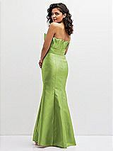 Rear View Thumbnail - Mojito Strapless Satin Fit and Flare Dress with Crumb-Catcher Bodice