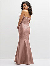 Rear View Thumbnail - Neu Nude Strapless Satin Fit and Flare Dress with Crumb-Catcher Bodice