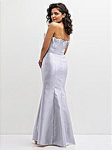 Rear View Thumbnail - Silver Dove Strapless Satin Fit and Flare Dress with Crumb-Catcher Bodice