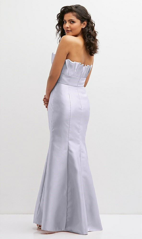 Back View - Silver Dove Strapless Satin Fit and Flare Dress with Crumb-Catcher Bodice