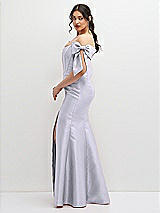 Side View Thumbnail - Silver Dove Off-the-Shoulder Bow Satin Corset Dress with Fit and Flare Skirt