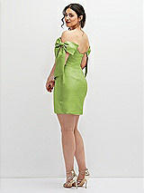 Alt View 4 Thumbnail - Mojito Satin Off-the-Shoulder Bow Corset Fit and Flare Mini Dress