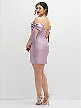 Alt View 4 Thumbnail - Suede Rose Satin Off-the-Shoulder Bow Corset Fit and Flare Mini Dress