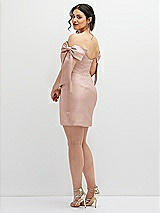Alt View 4 Thumbnail - Toasted Sugar Satin Off-the-Shoulder Bow Corset Fit and Flare Mini Dress