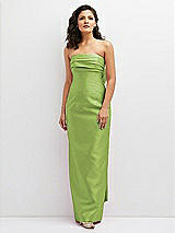 Front View Thumbnail - Mojito Strapless Draped Bodice Column Dress with Oversized Bow