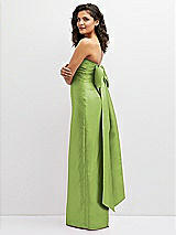Side View Thumbnail - Mojito Strapless Draped Bodice Column Dress with Oversized Bow