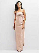 Front View Thumbnail - Cameo Strapless Draped Bodice Column Dress with Oversized Bow