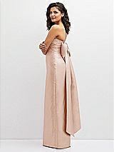Side View Thumbnail - Cameo Strapless Draped Bodice Column Dress with Oversized Bow