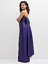 Side View Thumbnail - Grape Strapless Draped Bodice Column Dress with Oversized Bow