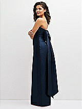 Side View Thumbnail - Midnight Navy Strapless Draped Bodice Column Dress with Oversized Bow